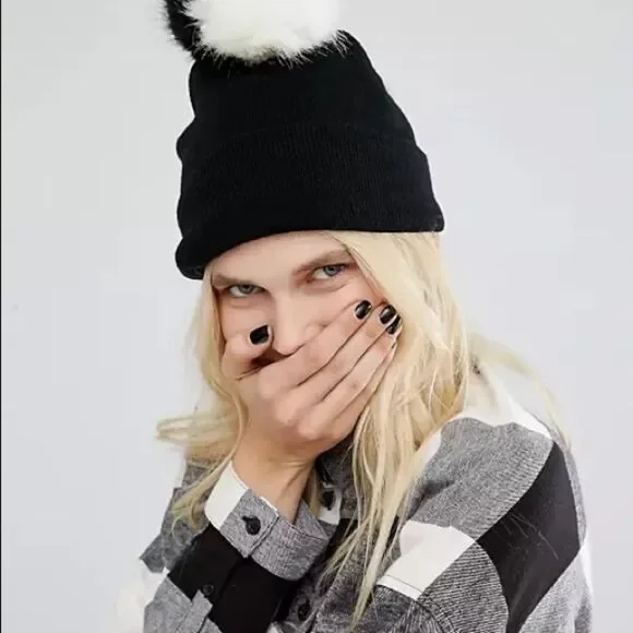 Monki Ombre Pom Pom Hat - Picture 4 of 4